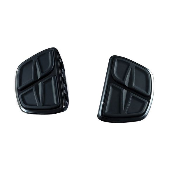 Kuryakyn Kinetic mini boards glossy black footrest UniversalRef: KYK0029 / 16210614