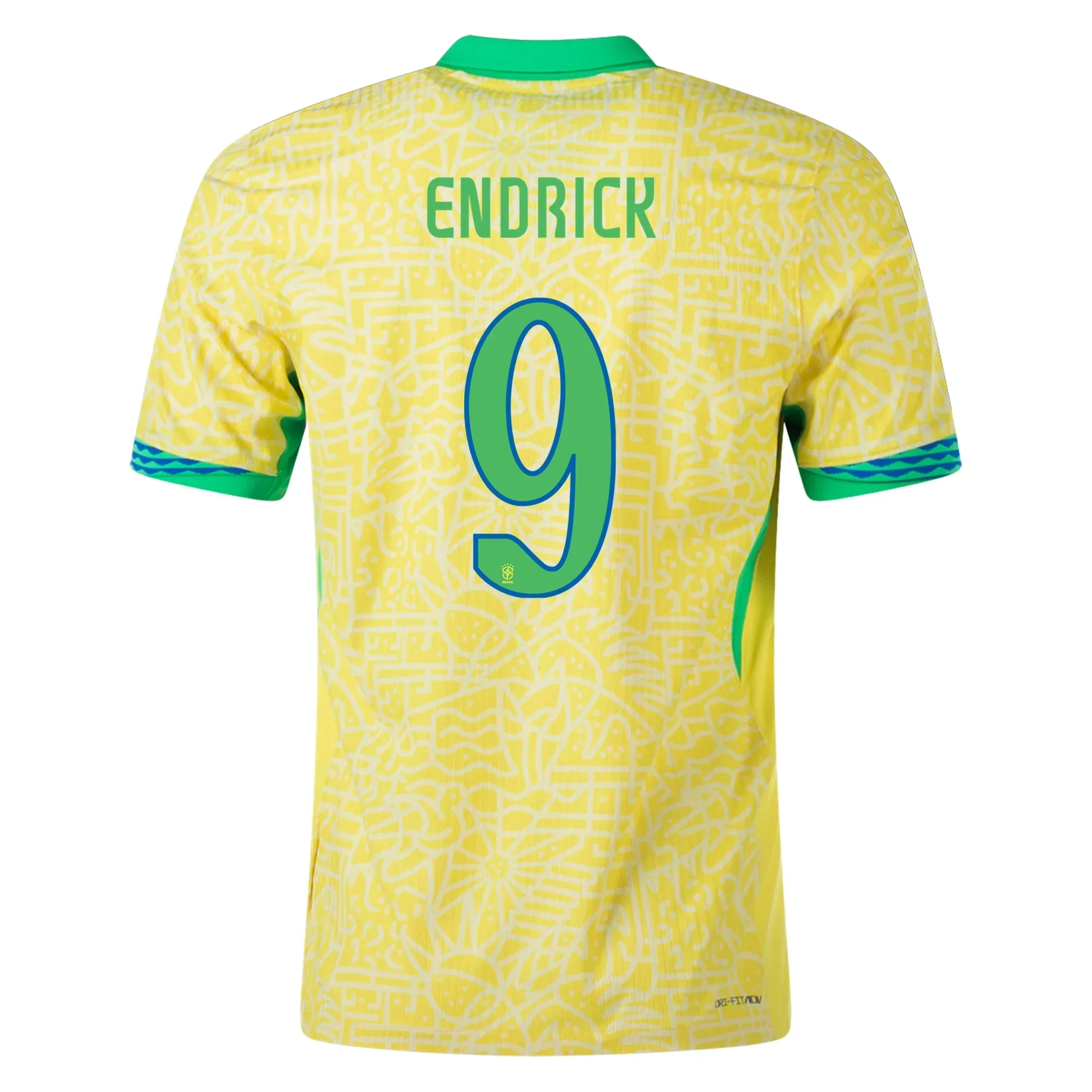 Mens Brazil Endrick Home Jersey 24/25 (Dynamic Yellow/Lemon Chiffon/Green Spark)