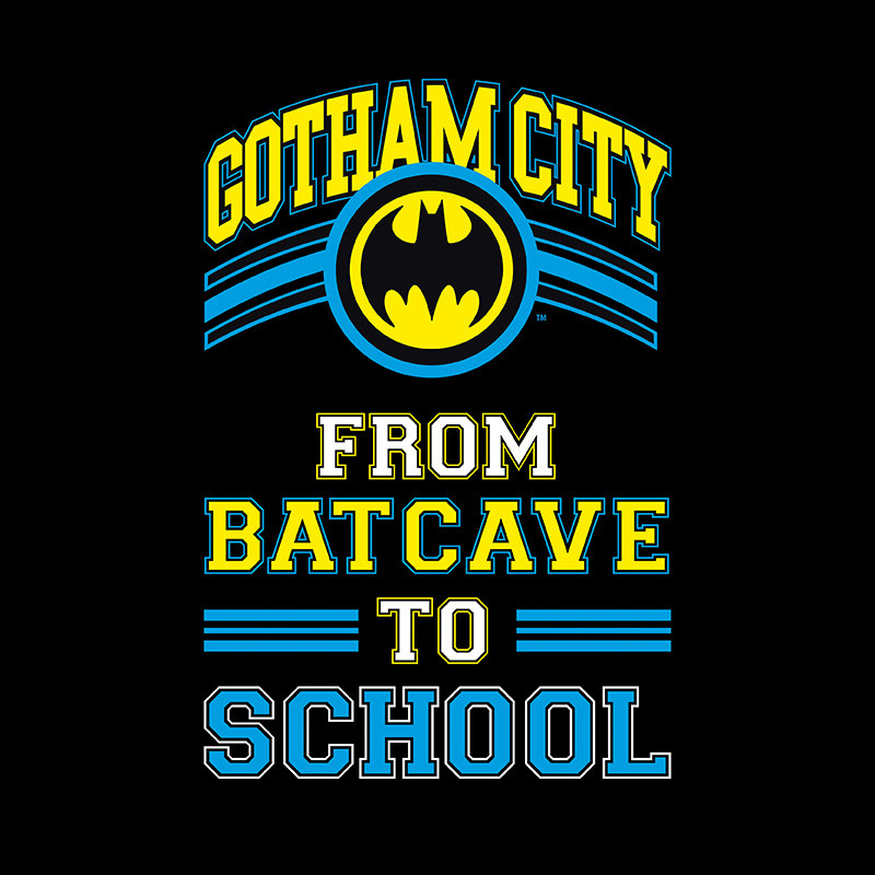 Batman Man tshirt BATCAVE TO SCHOOL