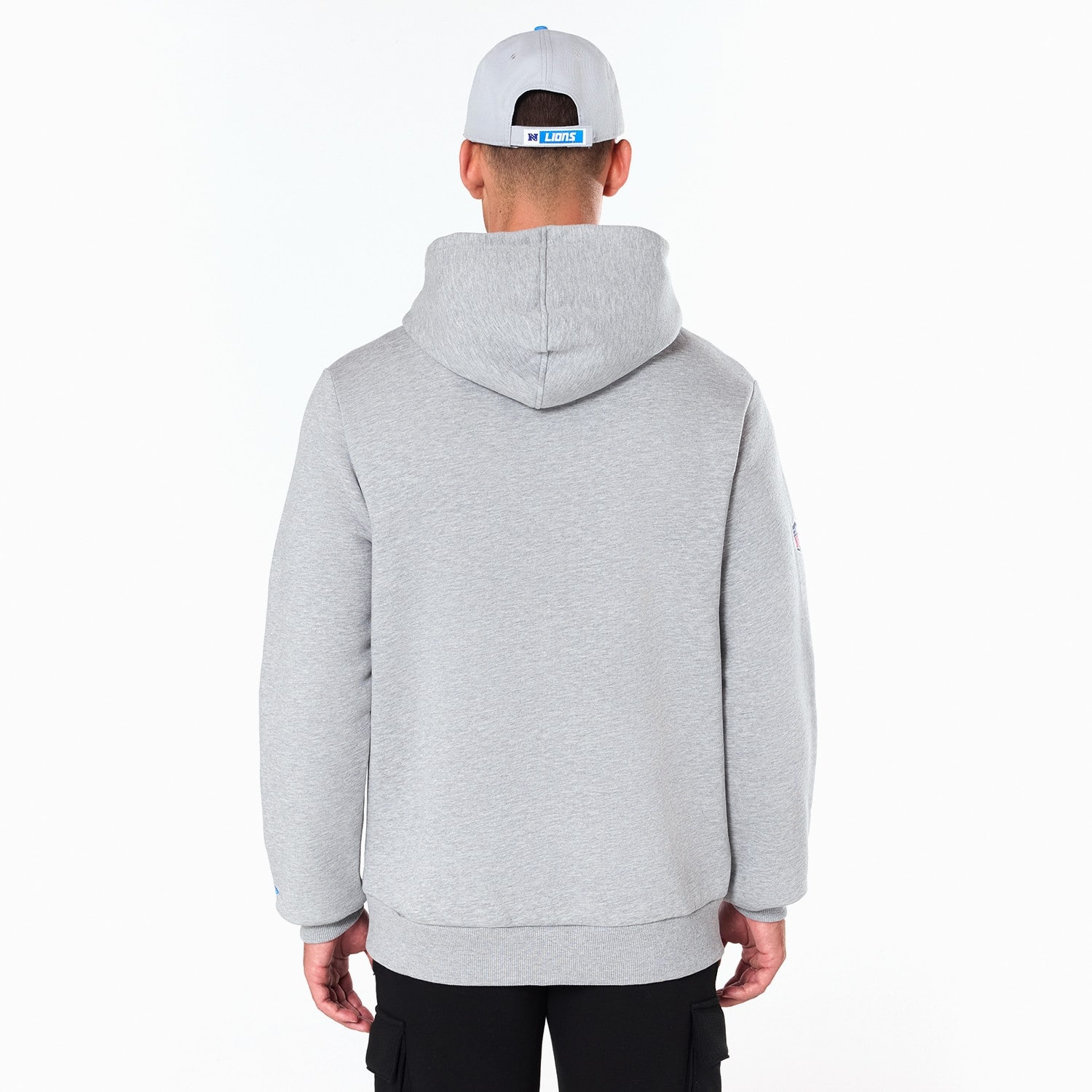 Detroit Lions Logo Hoodie New Era NFL Sweatshirt Grey