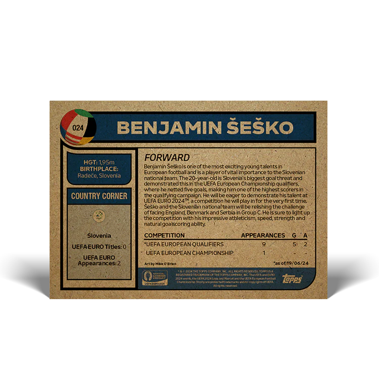 Road to UEFA EURO 2324 Living Set Card 24 - Benjamin Šeško