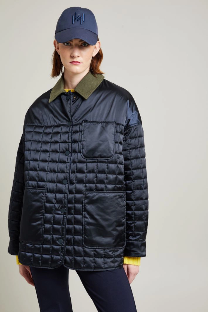 Quilted shirt-style jacket - BLUE BRONZE