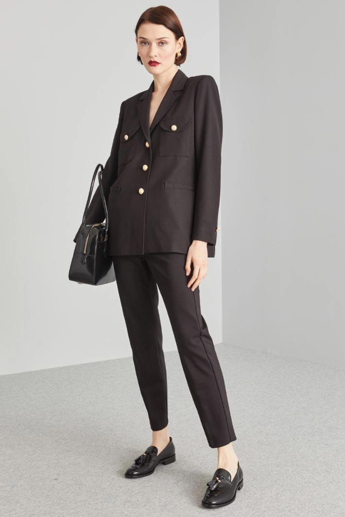 Blazer with patch pockets - BLACK GOLD