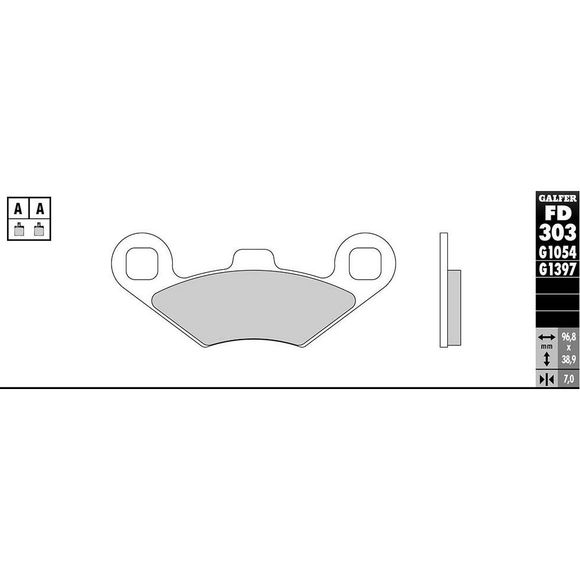 Galfer Organic Semi Metal brake pads front or rearRef: Fd303G1054
