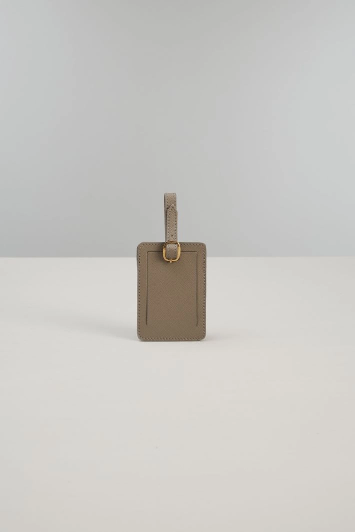 Leather label holders - DOVE GREY