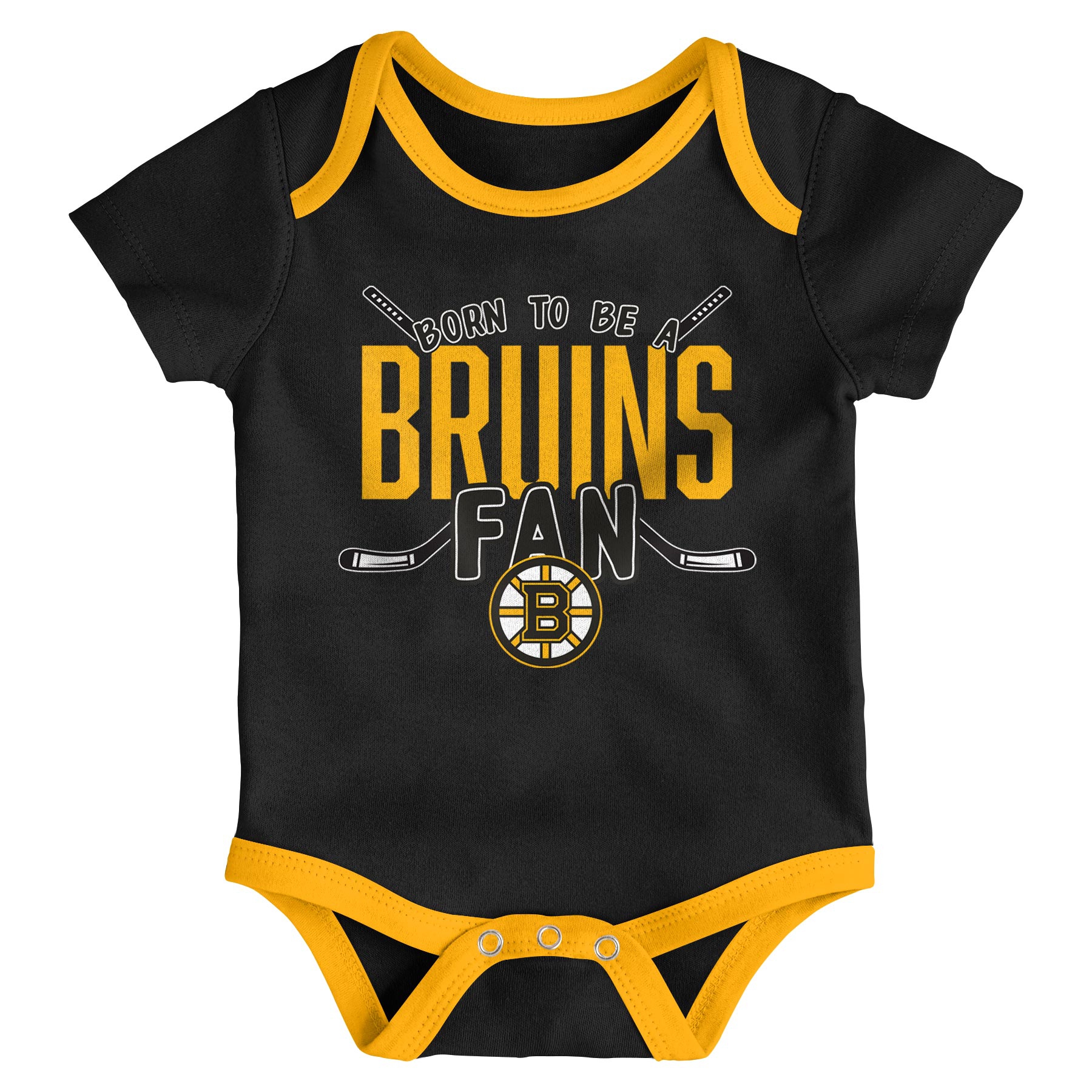 Boston Bruins Game Time NHL Baby Bodysuit Set (3-Piece)