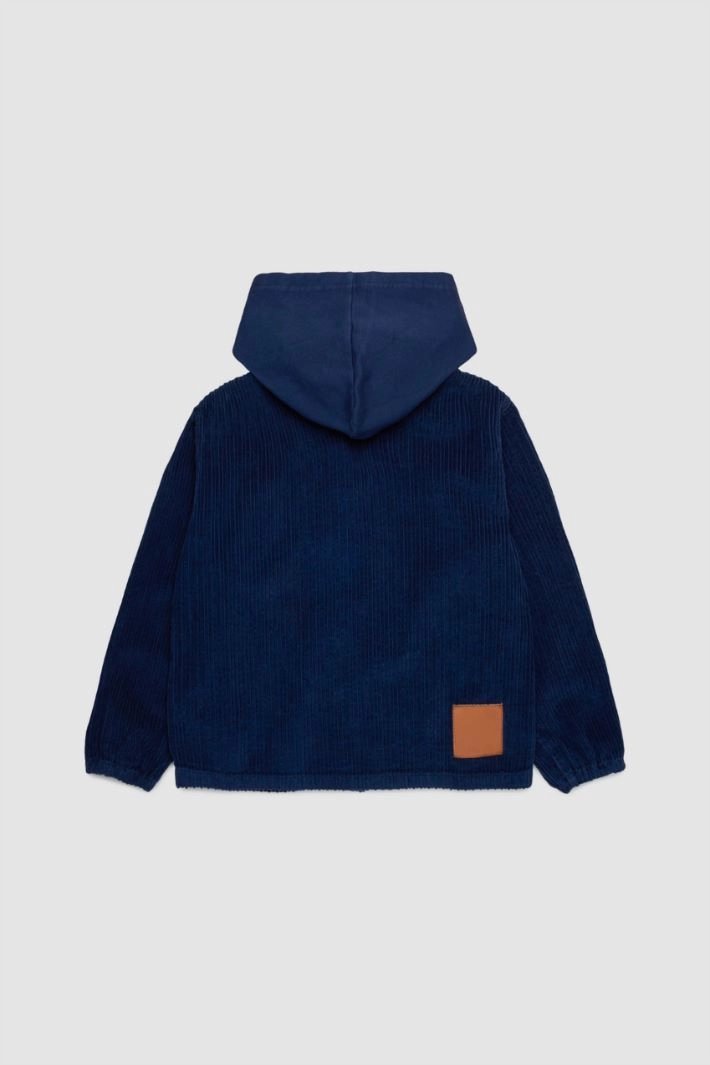 Velvet shirt jacket KID - BLUE