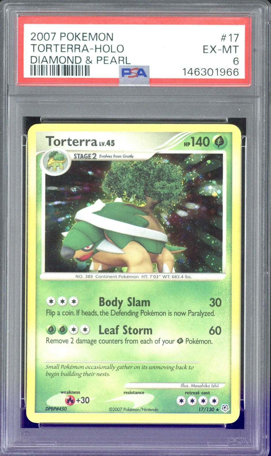 2007 Pokemon Torterra Diamond & Pearl #17 PSA 6