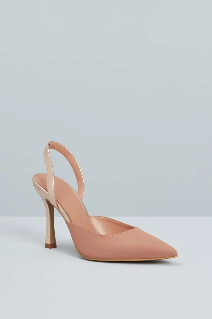 Satin court shoes - NUDE GOLD