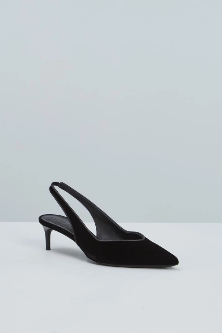 Velvet slingbacks - BLACK