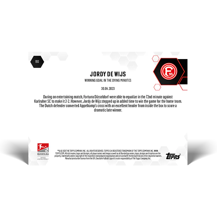 Topps UK -Winning goal in the dying minutes - Bundesliga TOPPS NOW® Card #193