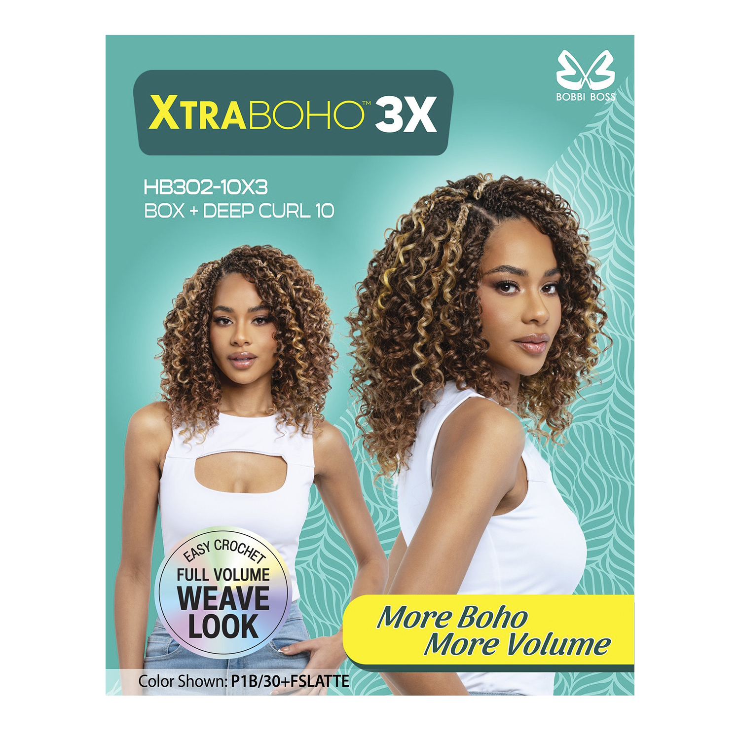 Bobbi Boss Crochet Braids Xtra Boho Box Deep Curl 10