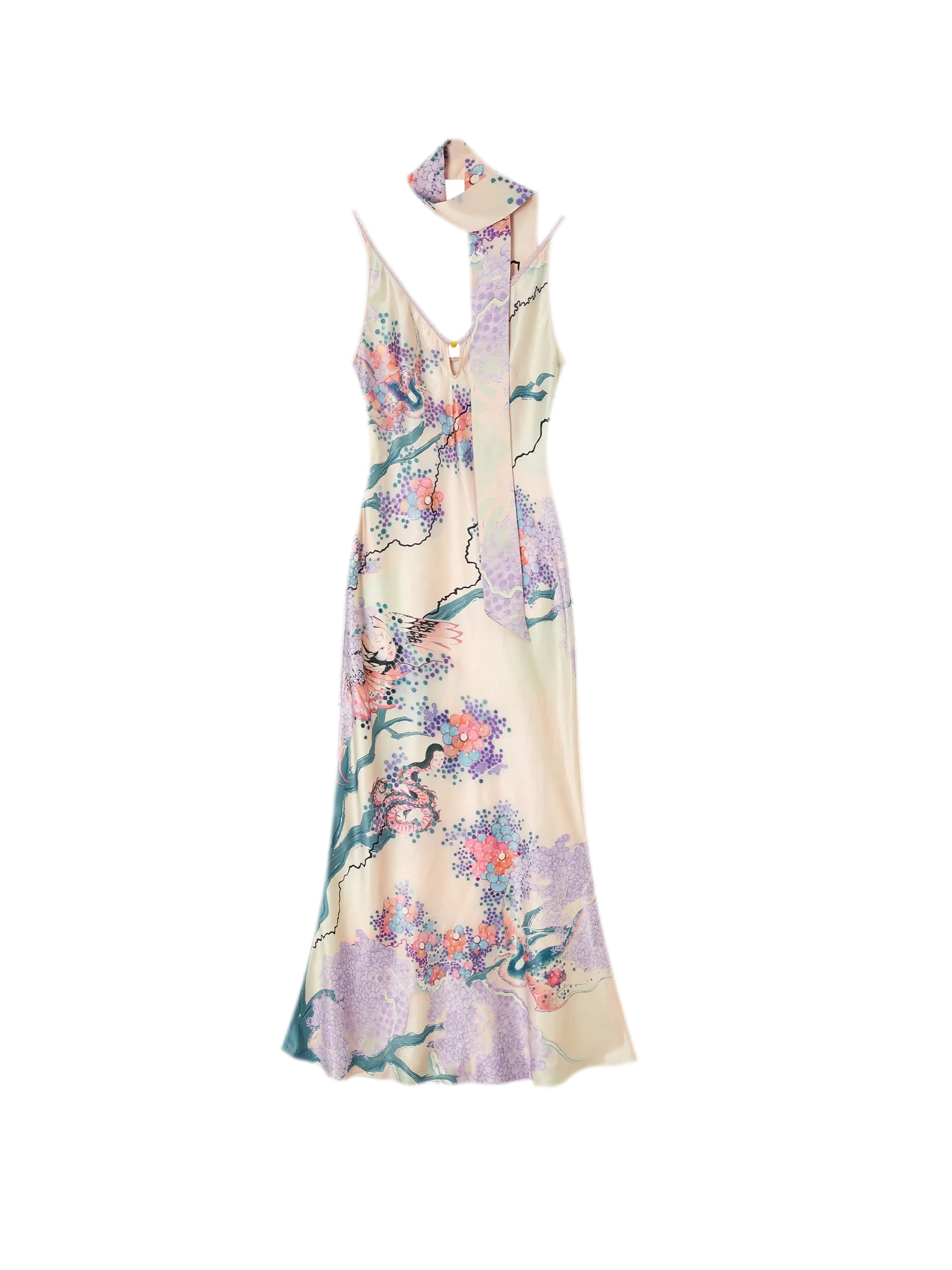 Satin Fishtail Slip Dress