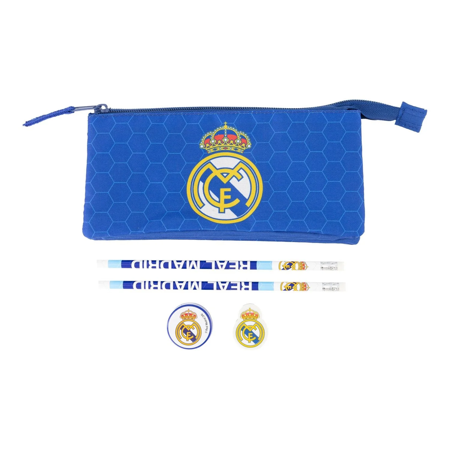 Real Madrid Triple Pencil Case Stationery Set