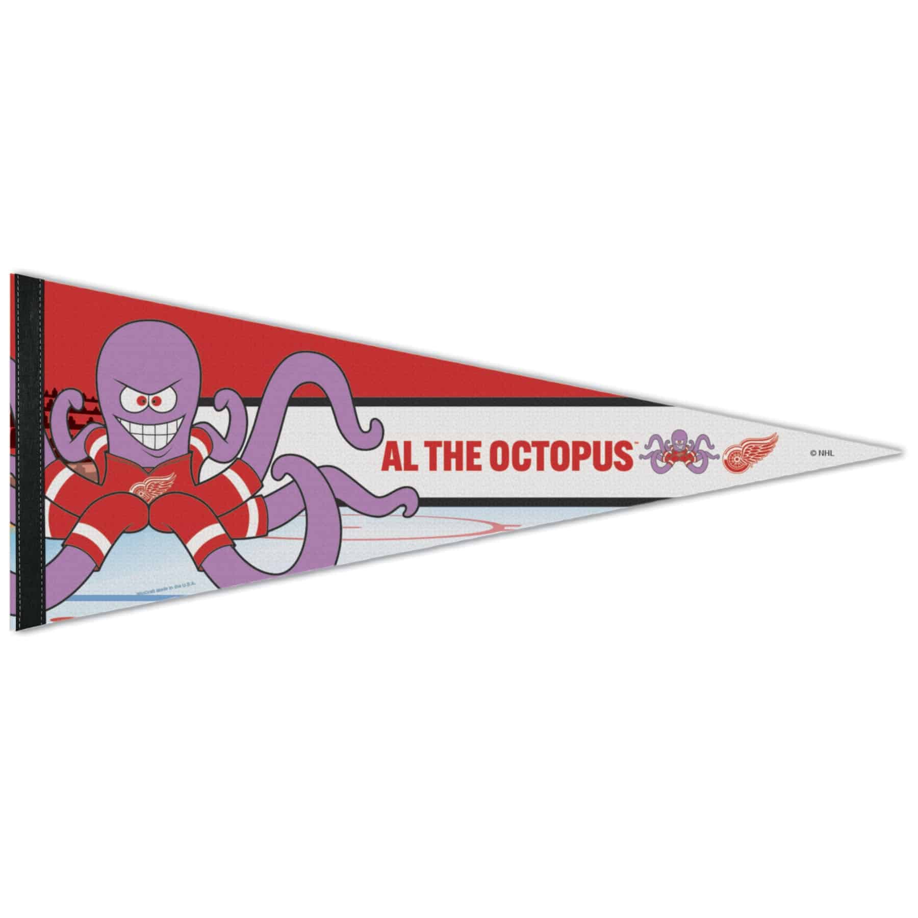 Detroit Red Wings Al The Octopus Mascot Premium NHL Pennant