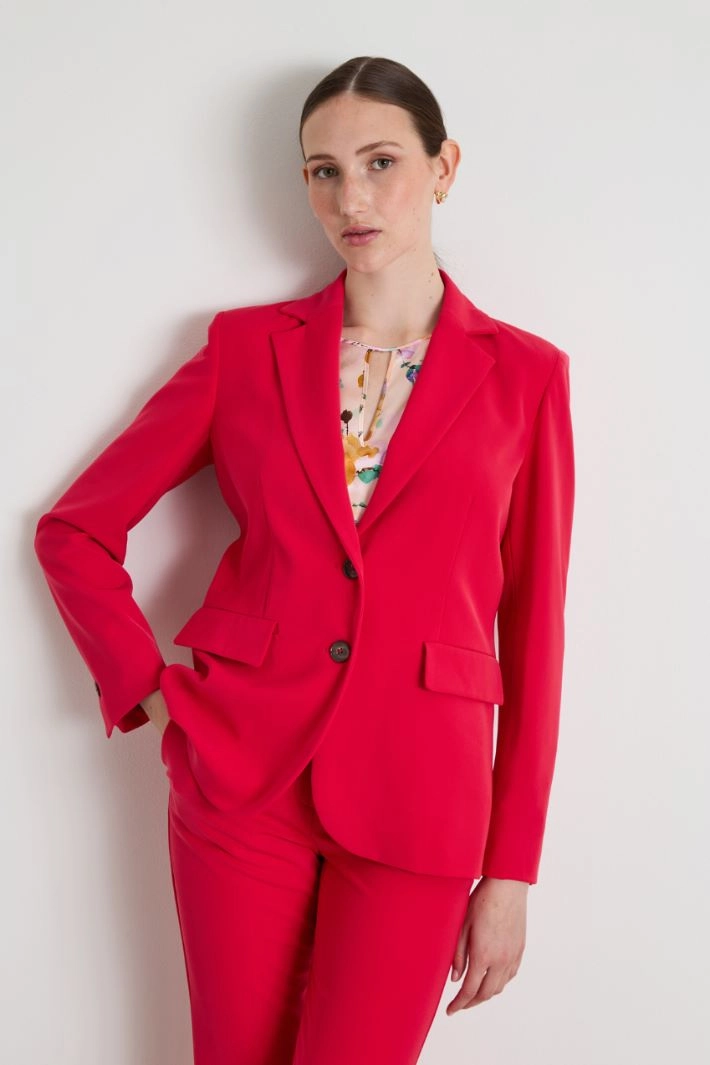 Stretch twill blazer - CORAL