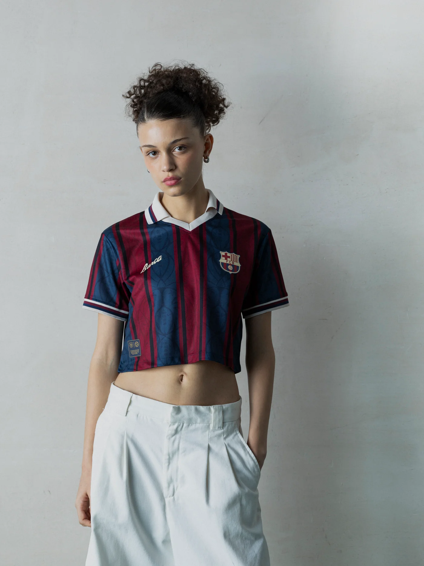 Modernist Crop FC Barcelona Polo Oversize - Women