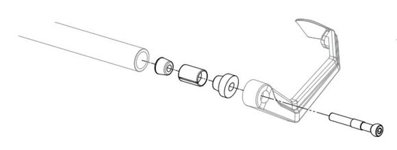 Adaptateur levier LighTech pour protection de levier- Unité - Ø15,6-16,5mm UniverselRef : LIG00941A / 1123033