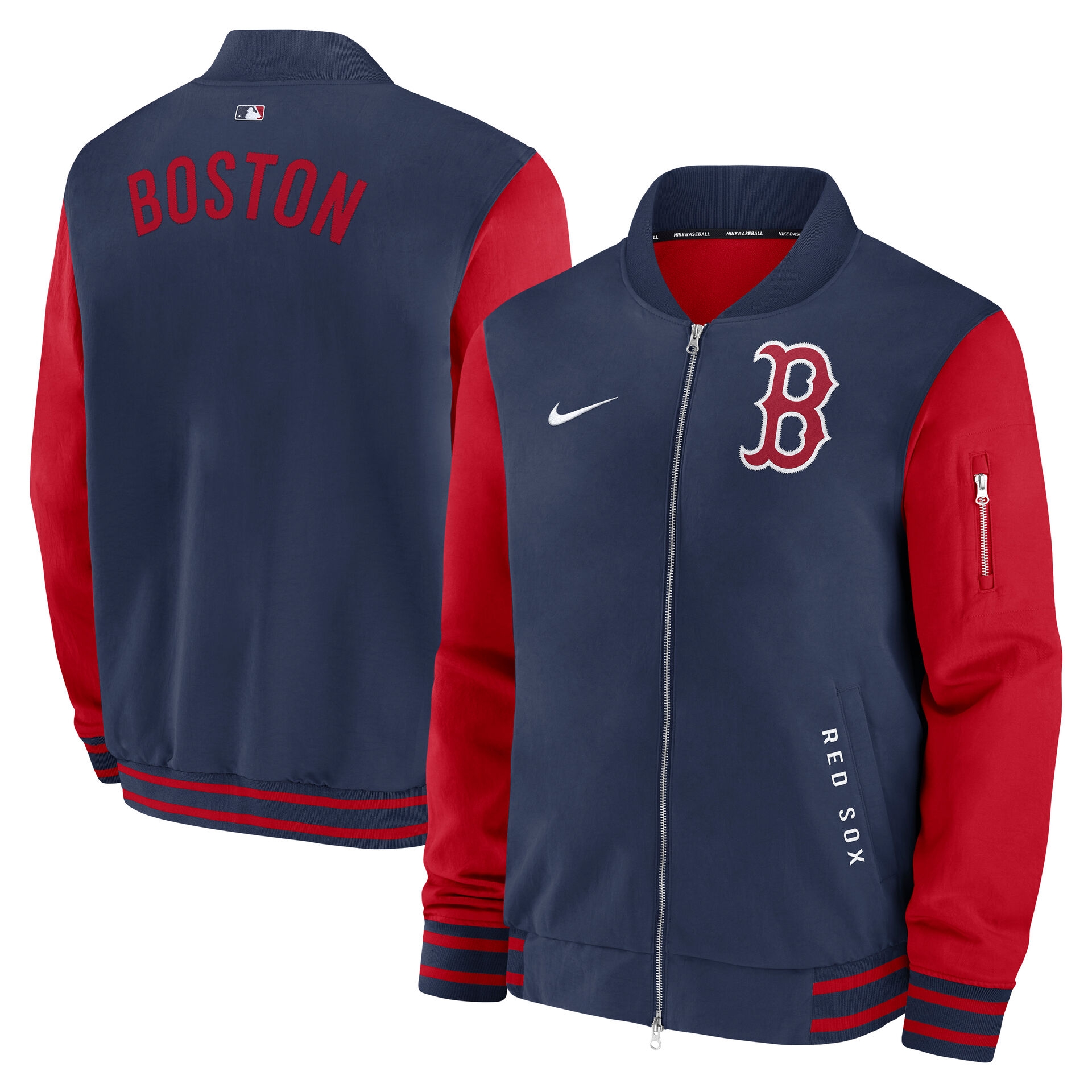 Boston Red Sox 2026 MLB Authentic Dugout Bomber Jacket Navy