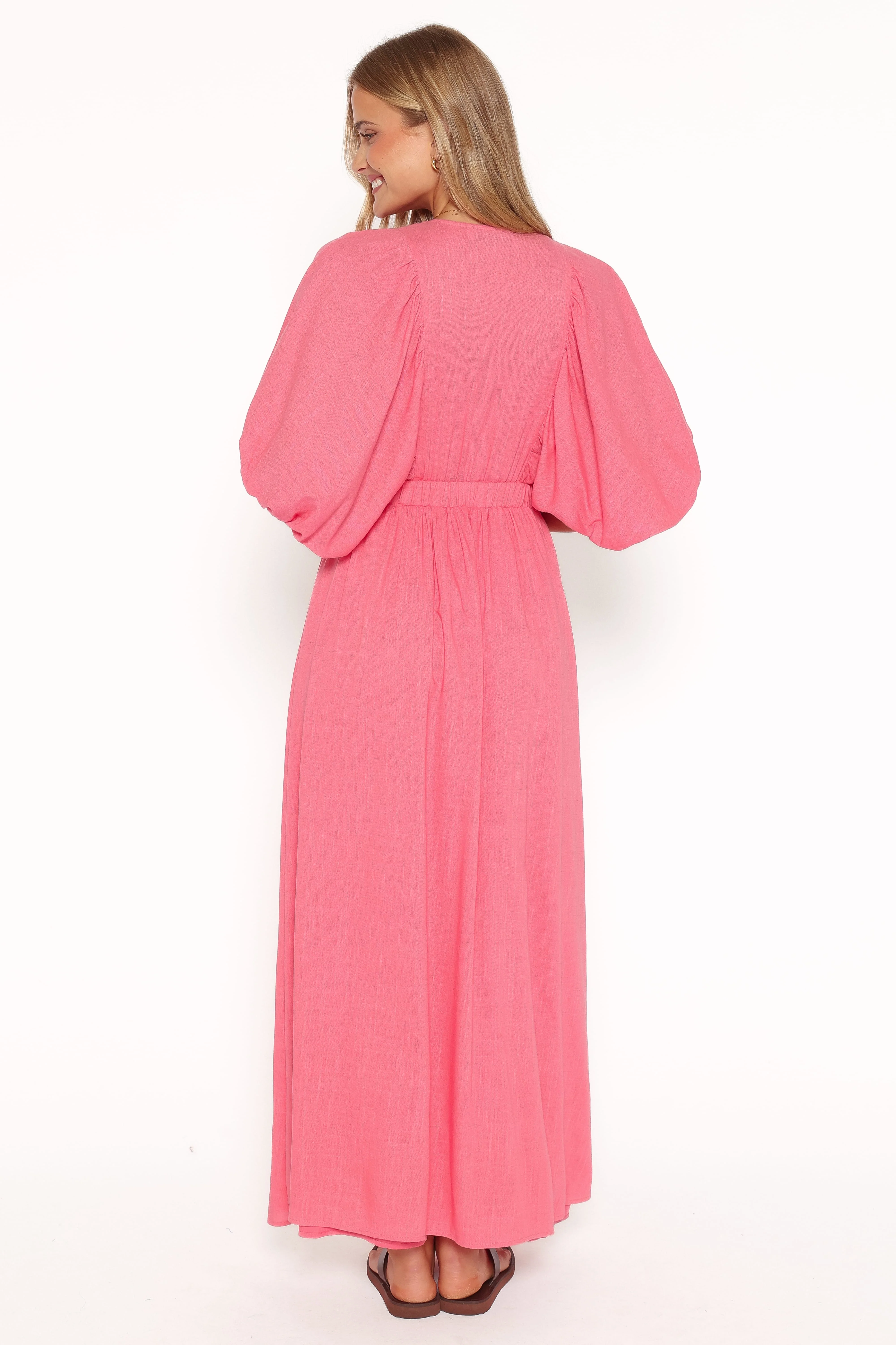Gianna Puff Sleeve Maxi Dress - Pink