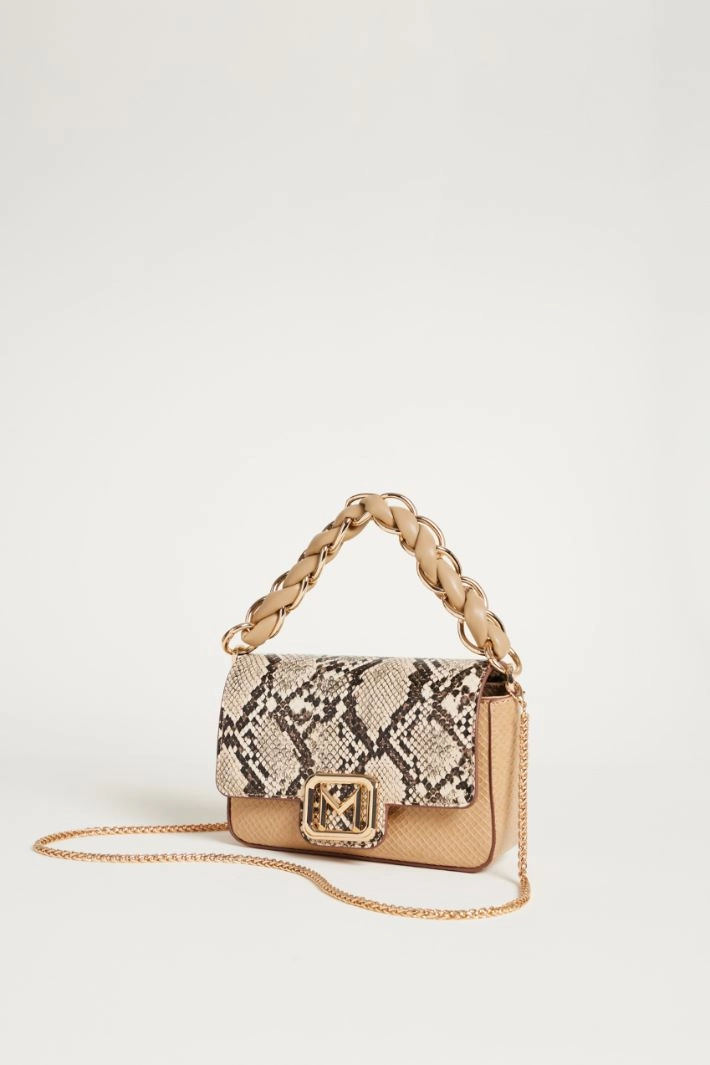 Python-print coated fabric mini bag - ANIMAL