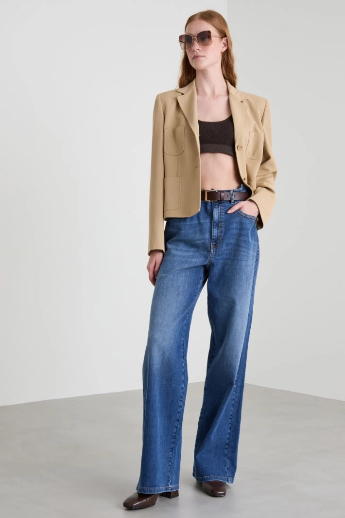 Boxy wool jacket - BEIGE