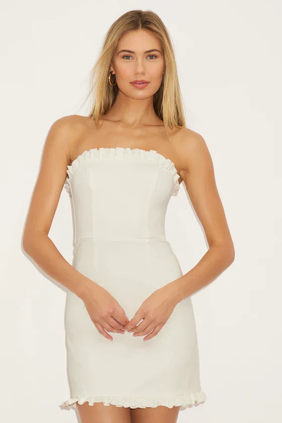 Little Lovely Light Pink Strapless Mini Dress