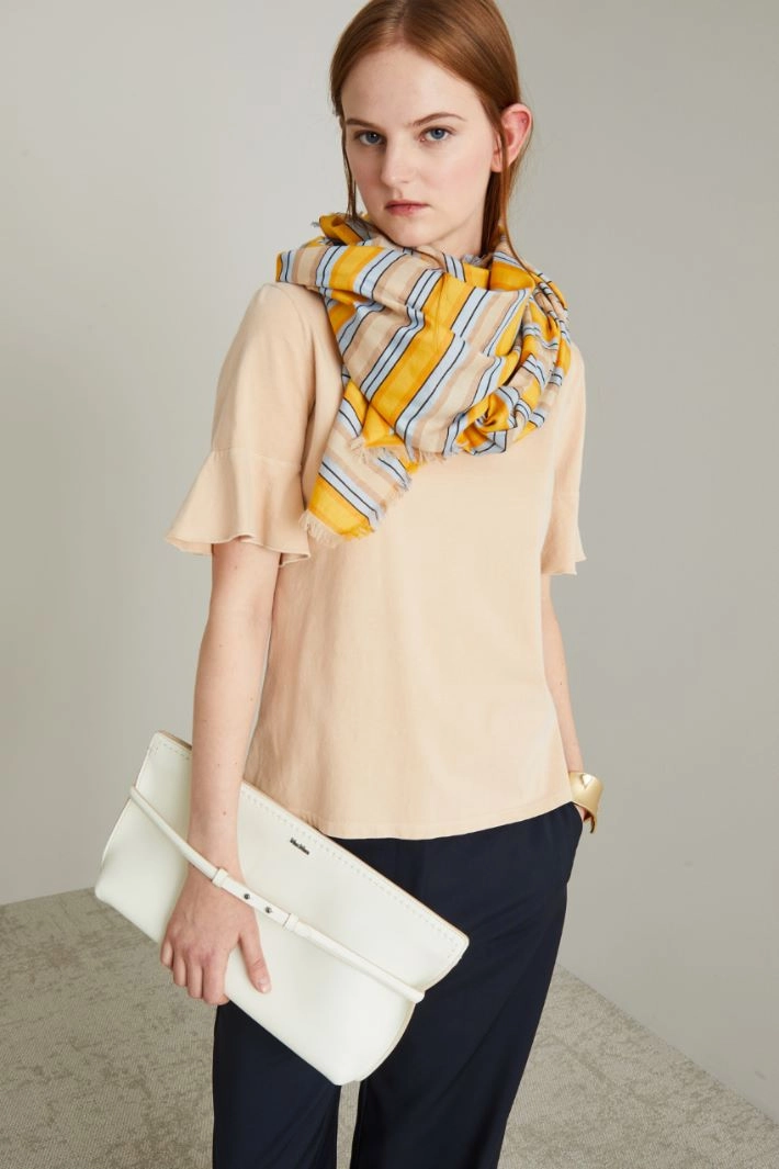 Voile stole - YELLOW LIGHT BLUE