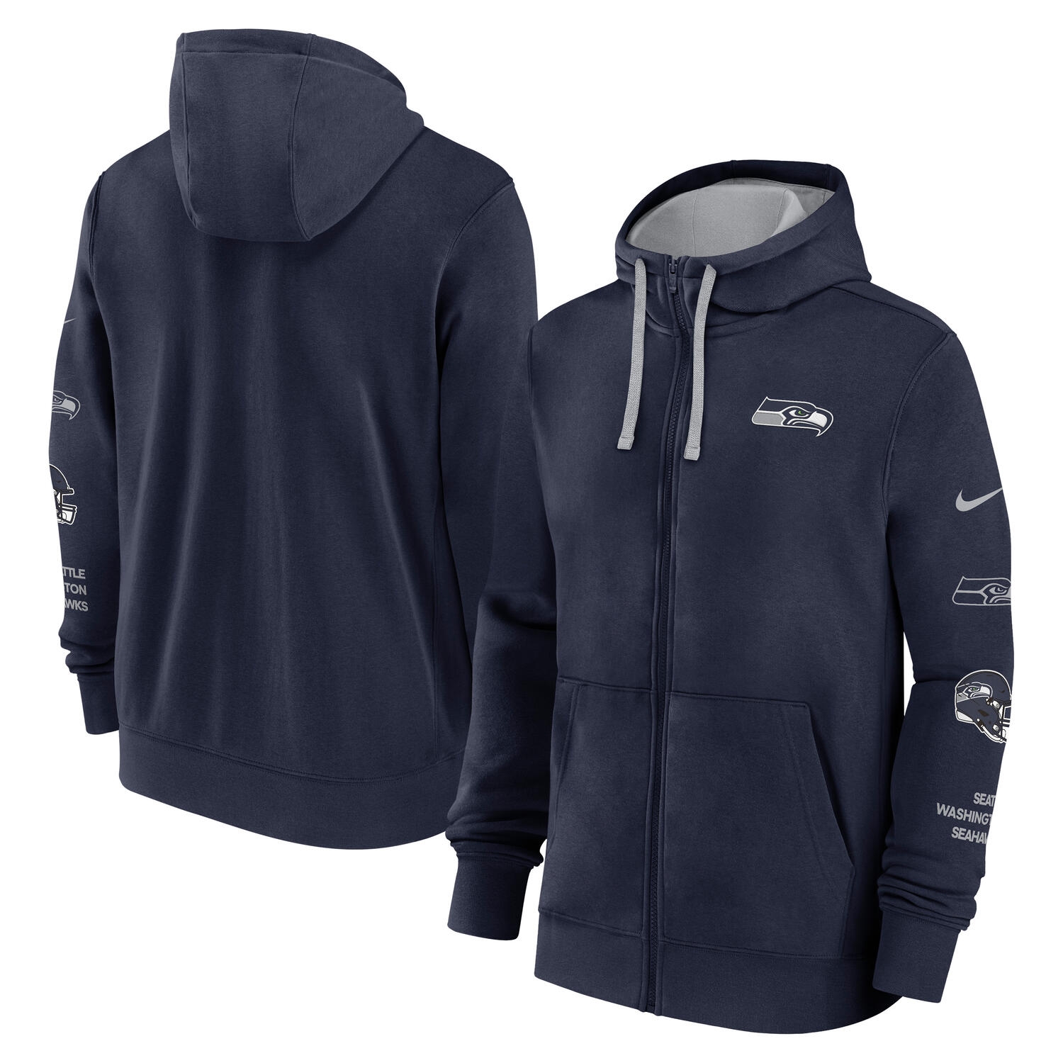Seattle Seahawks Full-Zip Nike Club Fleece Hoodie Navy