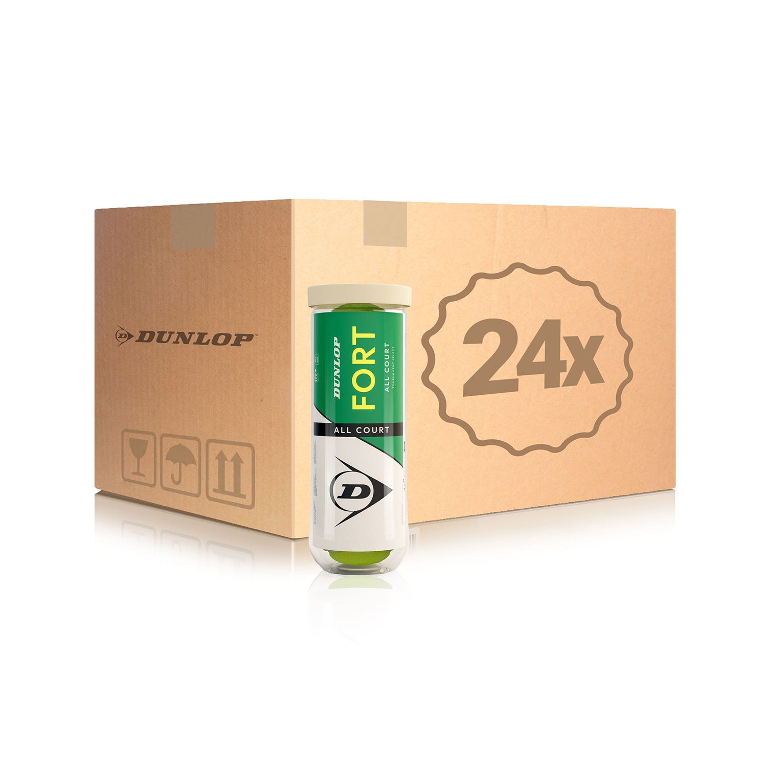 24 CANS OF 3 BALLS DUNLOP FORT ALL COURT TS 3PET 601605