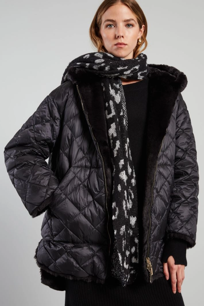 Brushed lurex scarf - BLACK SILVER