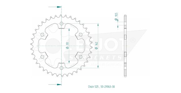 Esjot crown 38 teethRef: Esjo00060A / 12113009