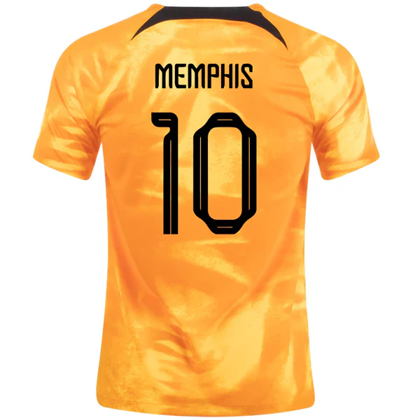 Netherlands Memphis Depay Home Jersey 22/23 (Laser Orange/Black)