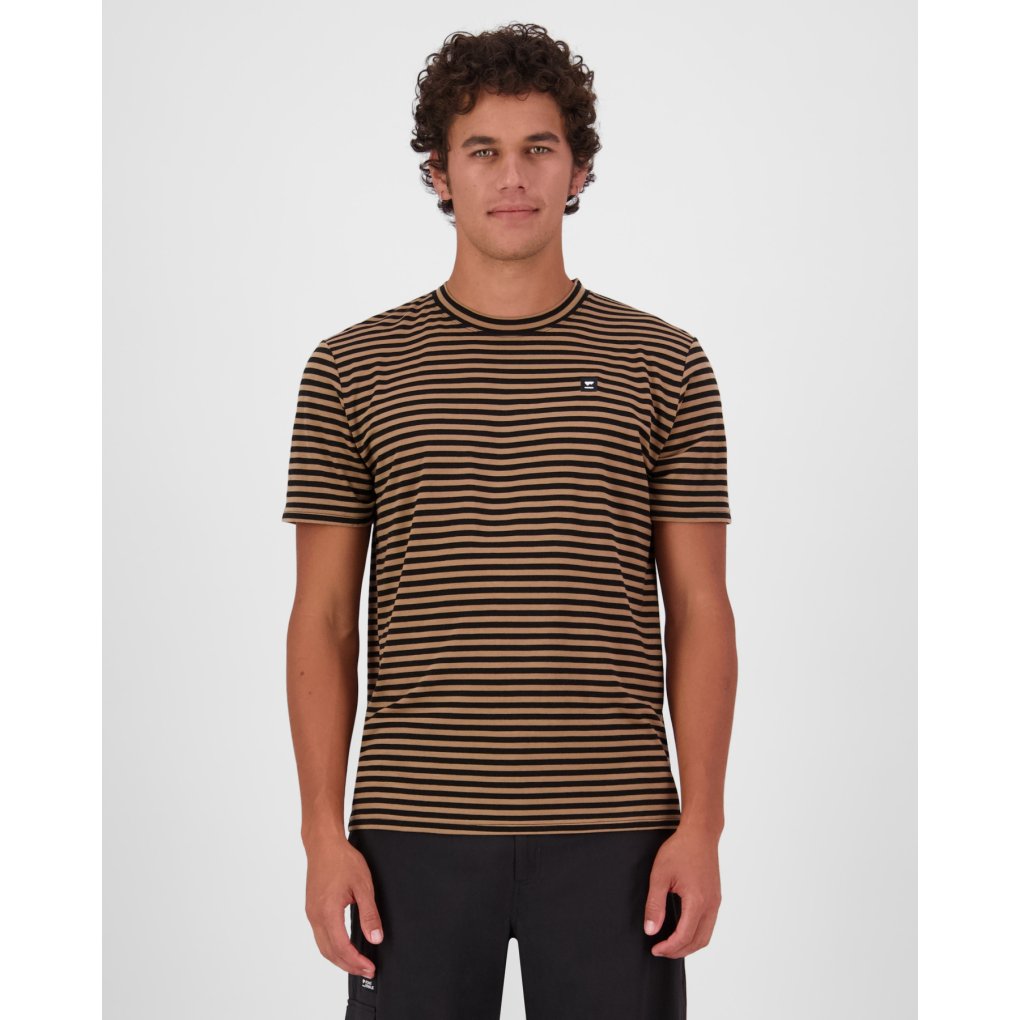 Mons Royale Icon Merino T-Shirt Men - mr stripe toffee