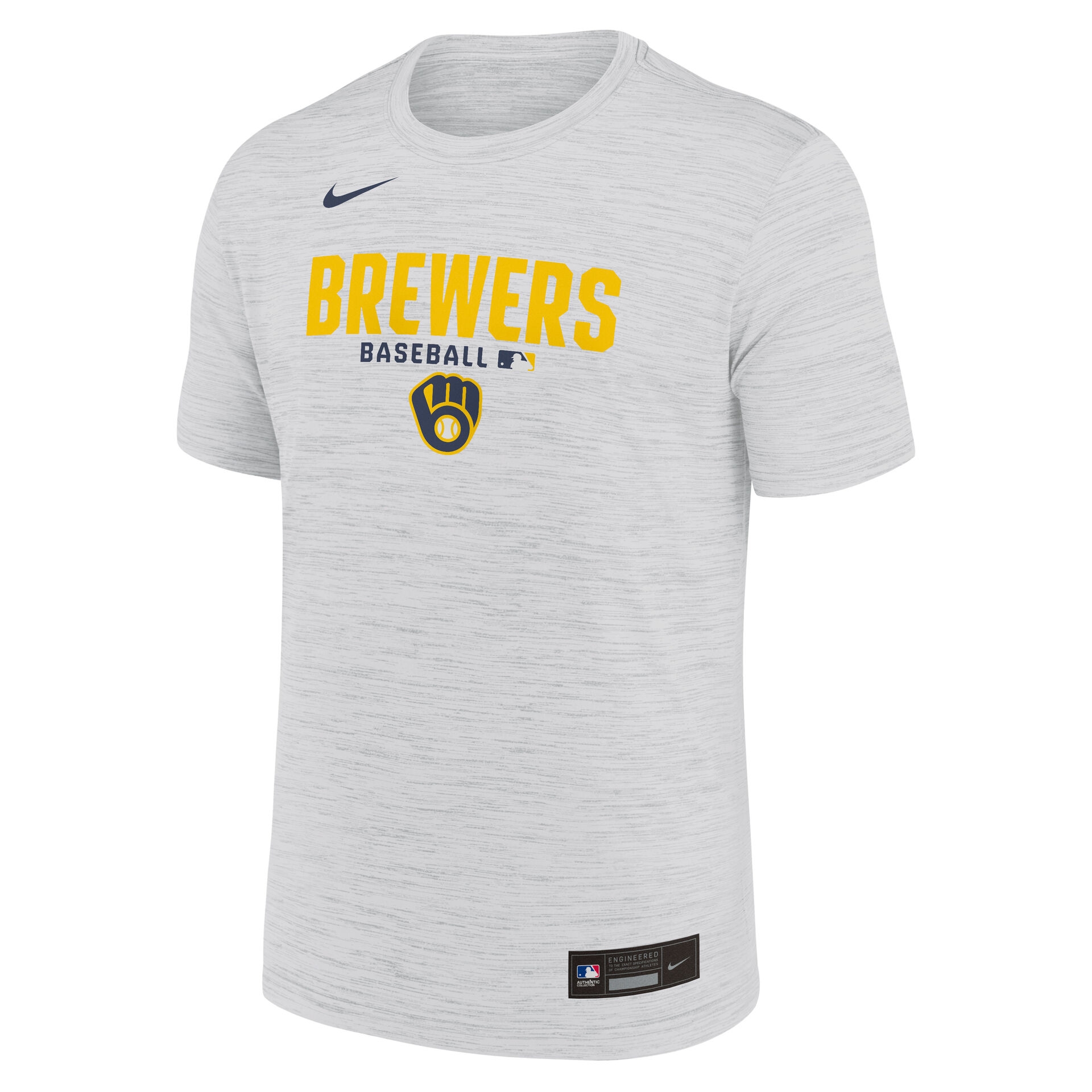 Milwaukee Brewers 2026 MLB Authentic Velocity T-Shirt Gray