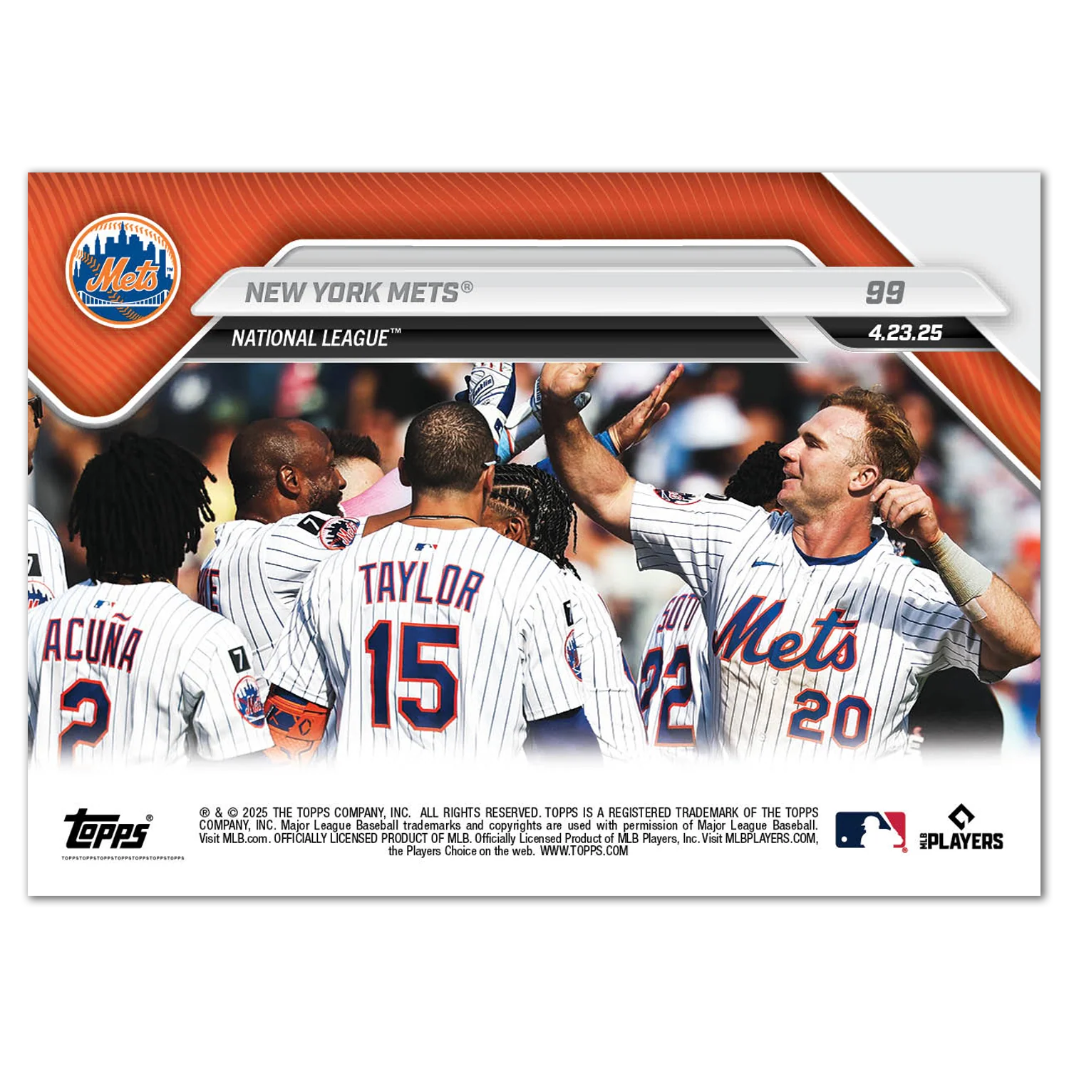 New York Mets - 2025 MLB Topps NOW® - Card 99