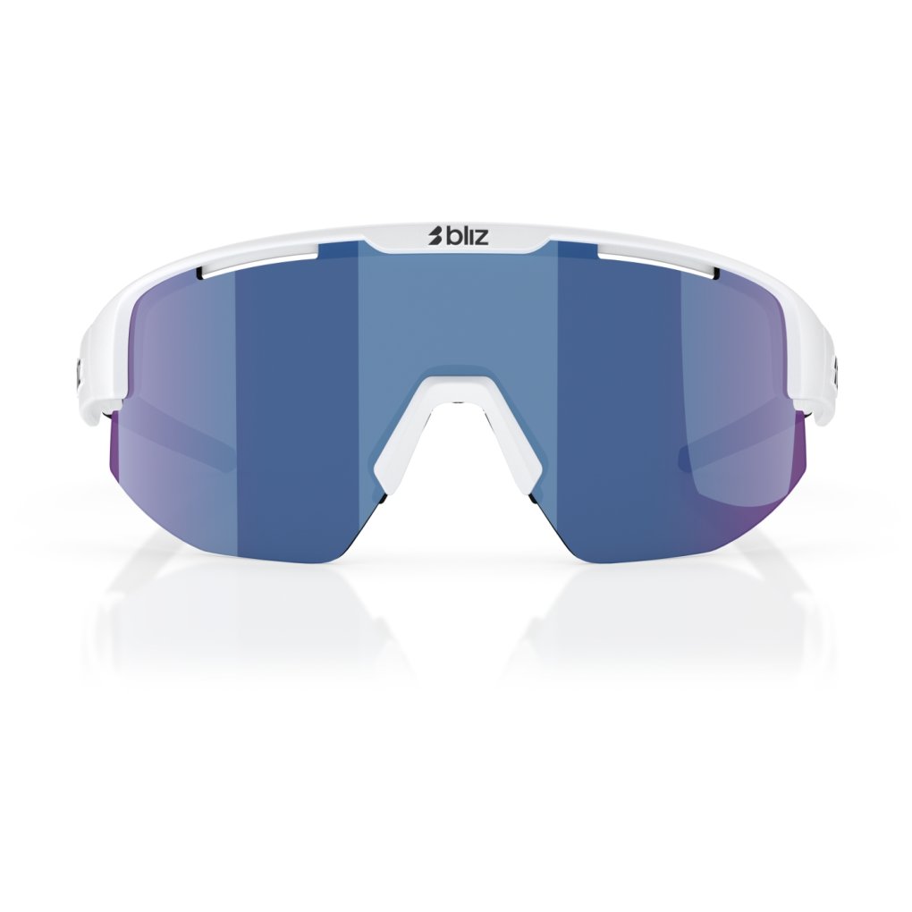 Bliz Matrix Glasses - Shiny White - Smoke Blue Multi