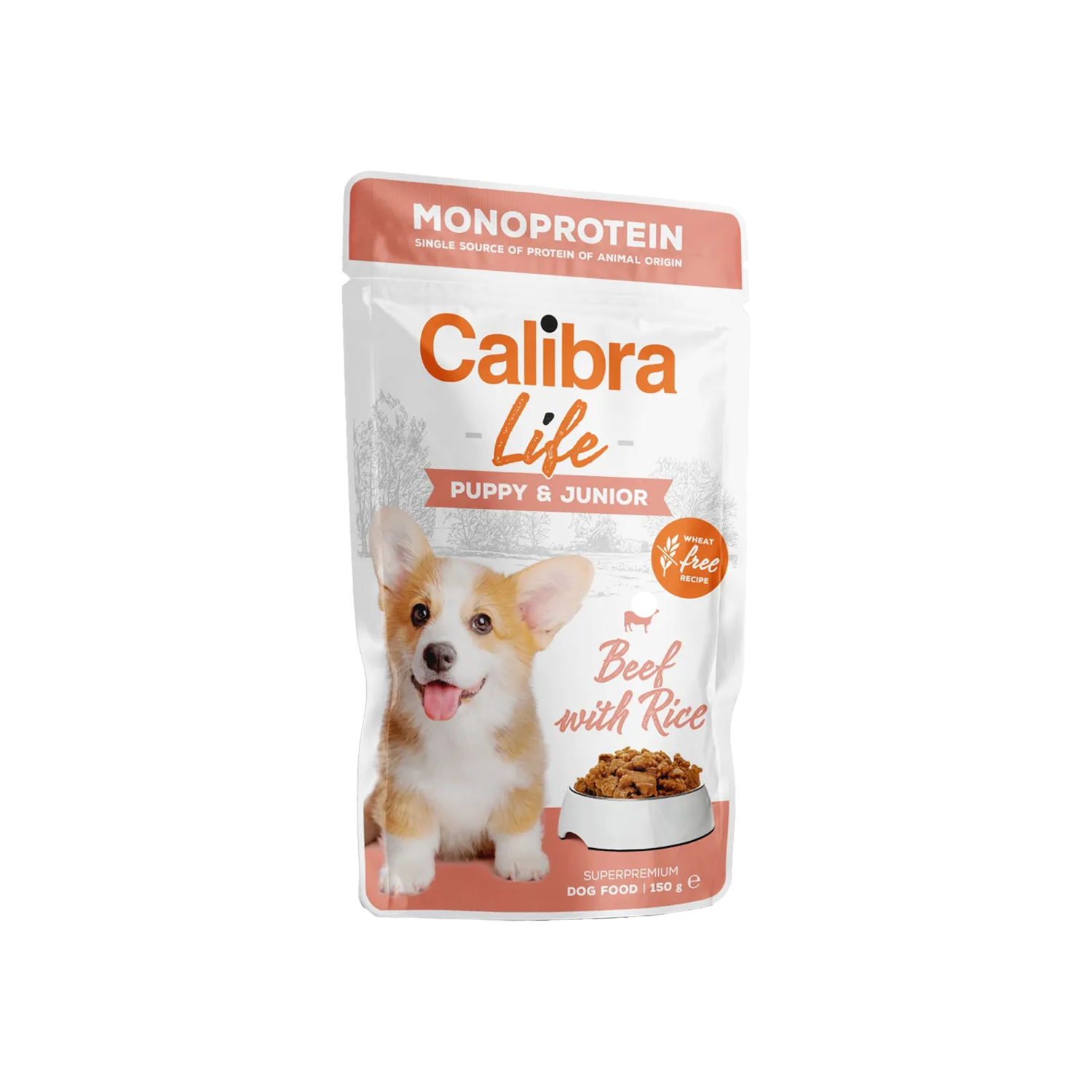 Calibra Dog Life Puppy & Junior Wet Food - Beef - 10 x 150 g