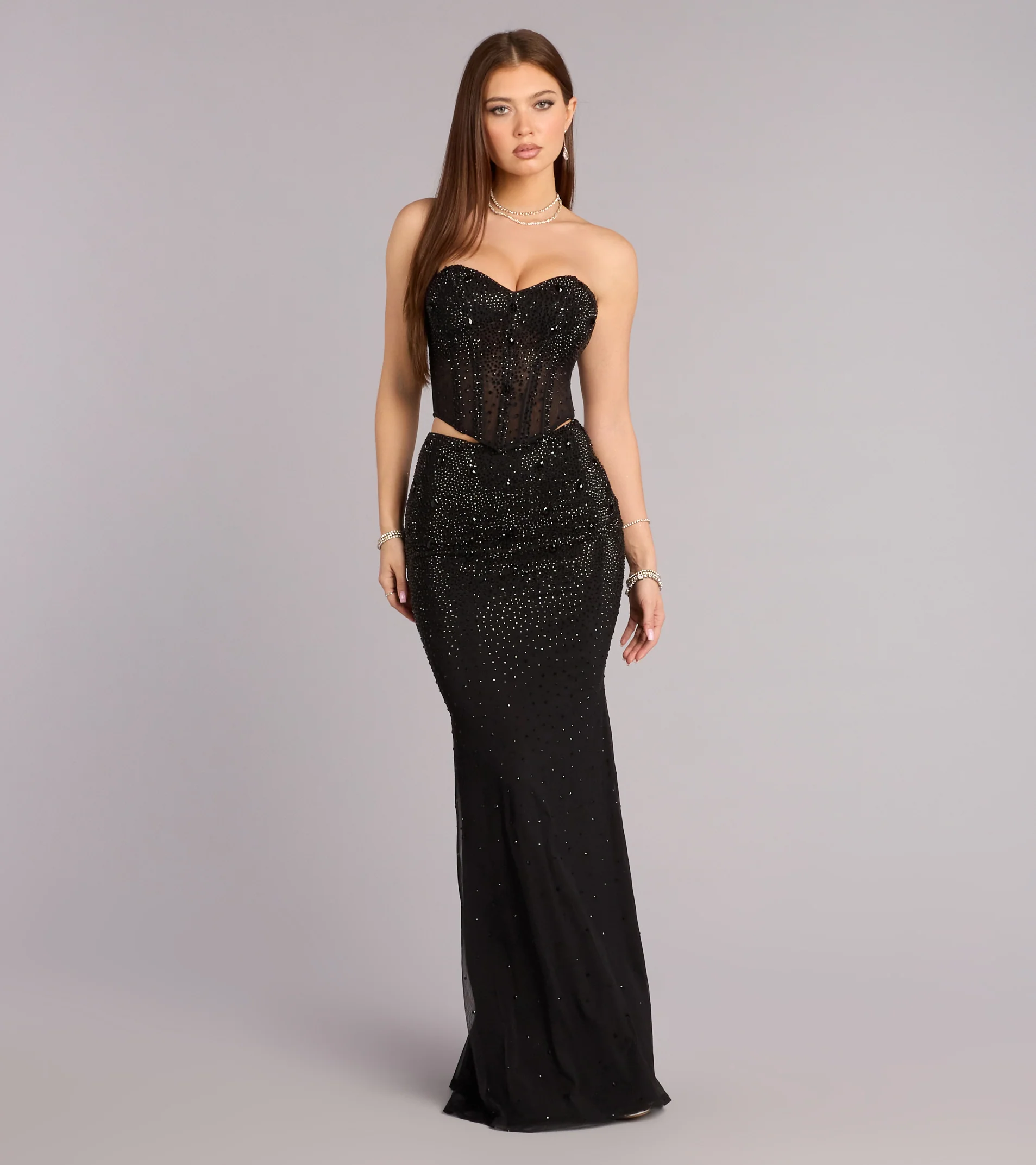 Joanna Rhinestone Two-Piece Formal Set