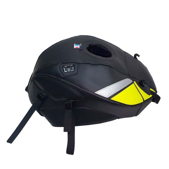 Bagster tank pad MATTE BLACK GRAINED/SILVER DECO/FLUO YELLOWRef: 1712H