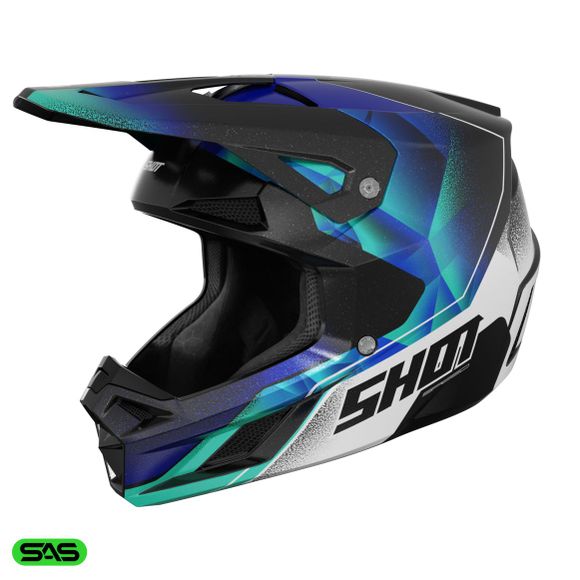 Casque cross Shot SPEED ENFANT OLYMP - Bleu / VertRef : SO3044
