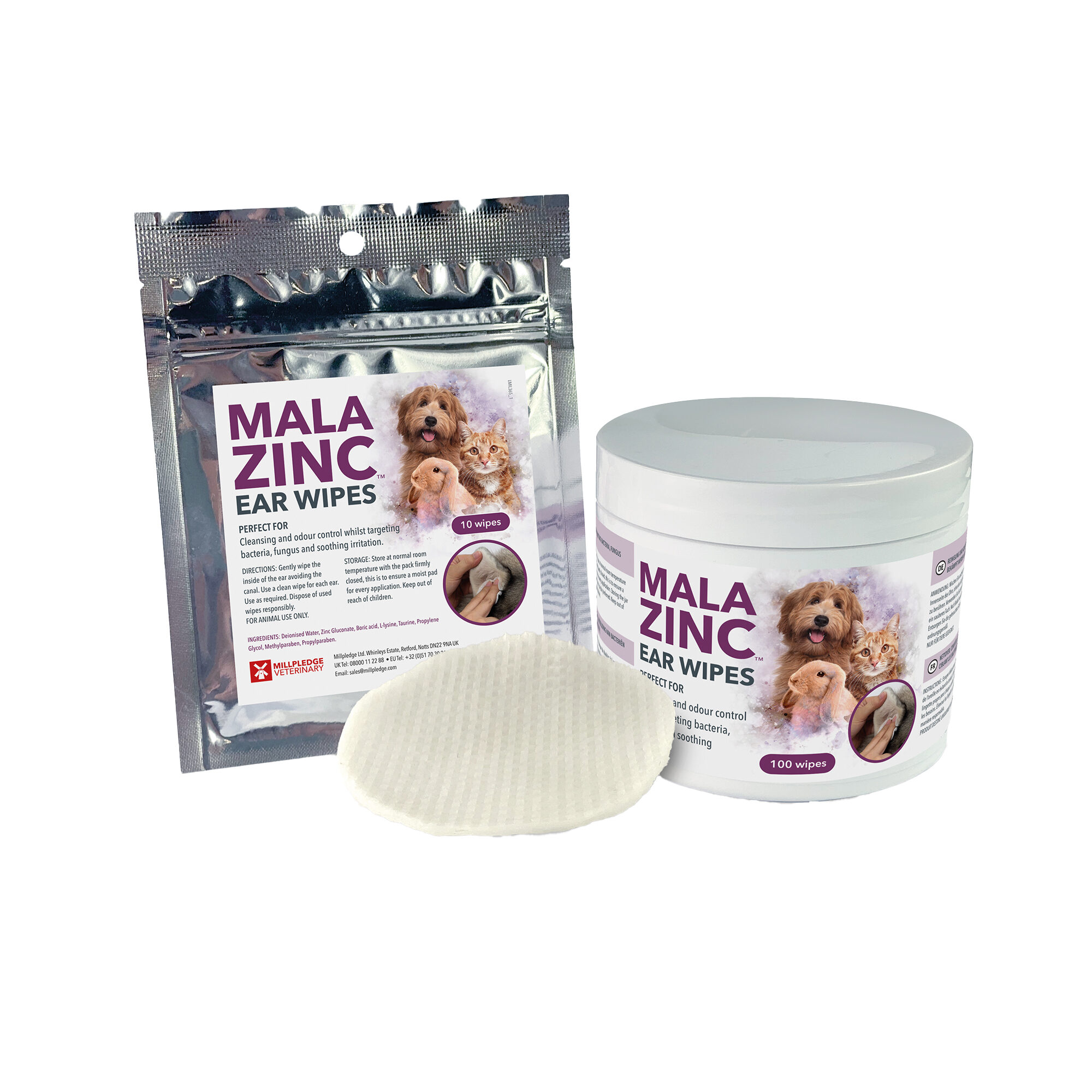 Malazinc Ear Wipes - 5 x 10 pieces