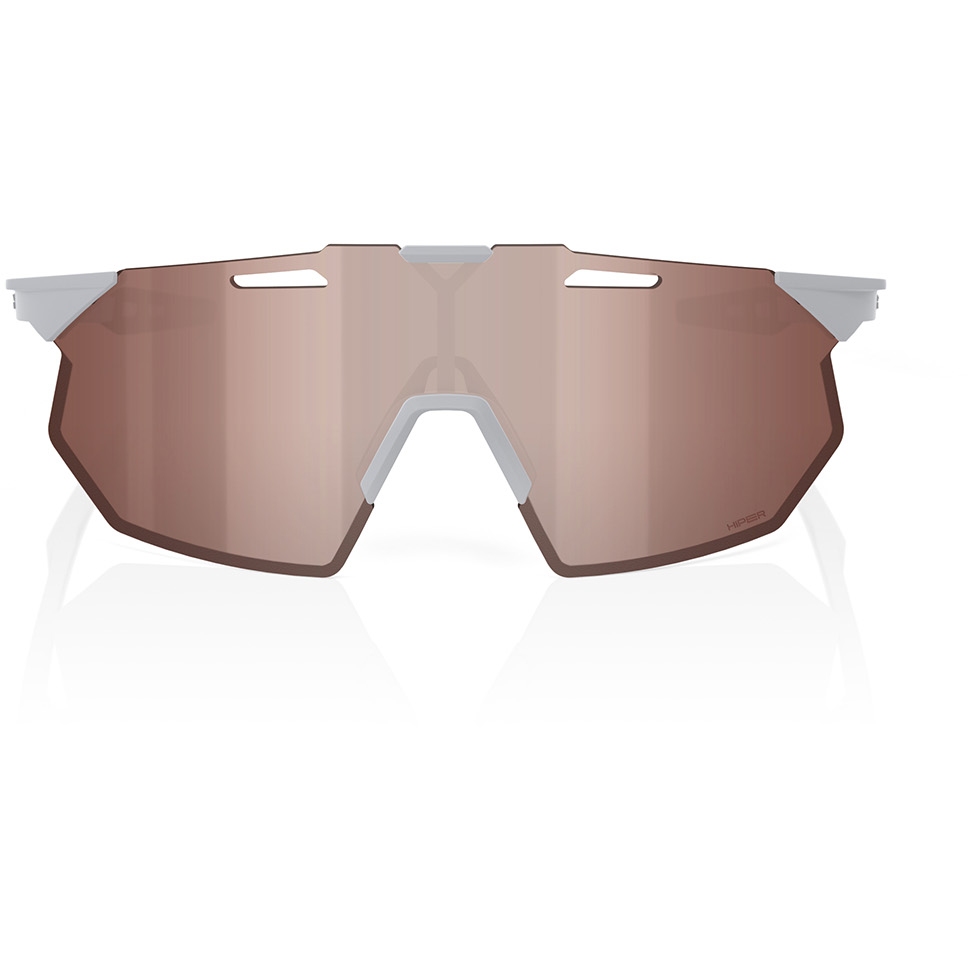 100% Hypercraft SQ Glasses - Matte Stone Grey - HiPER Crimson Silver Mirror | Clear