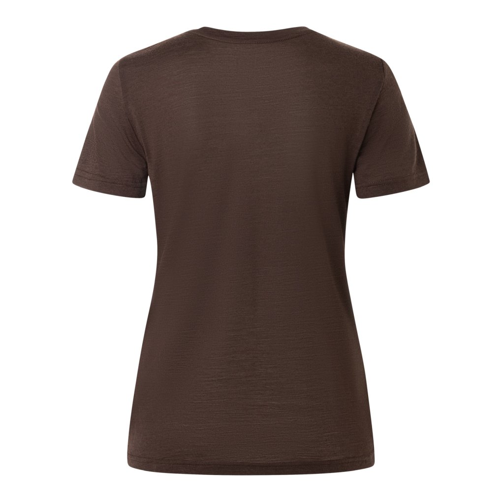 SUPER.NATURAL Teabag World Tee Women - Chocolate Bean/Feather Grey