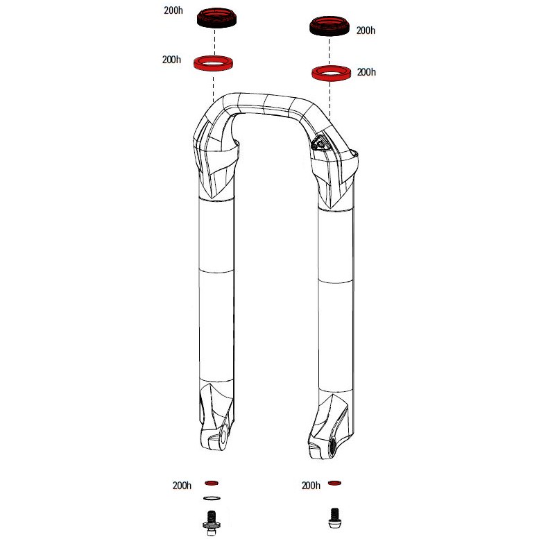 RockShox Service Kit for Lyrik / Pike 29+ Dual Air Position - 00.4315.032.620