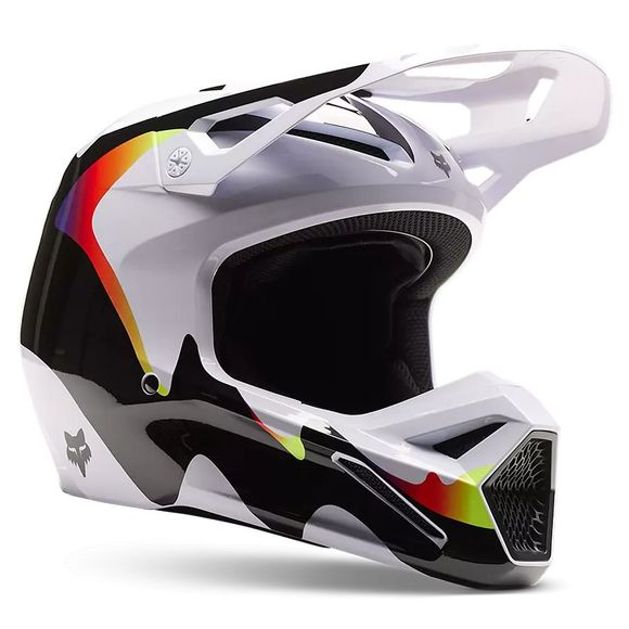 Fox V1 KOZMIK 2024 cross Helmet - Black / WhiteRef: fx3920-c42138