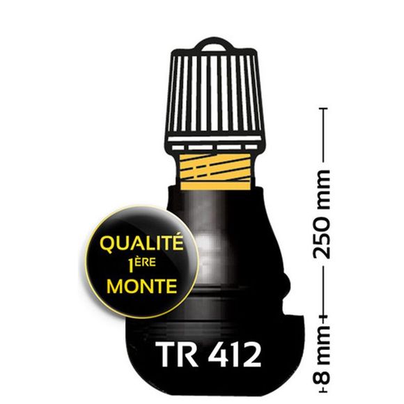 Bihr Straight Valve TR412 Universal - BlackRef: BI0076 / 1052887