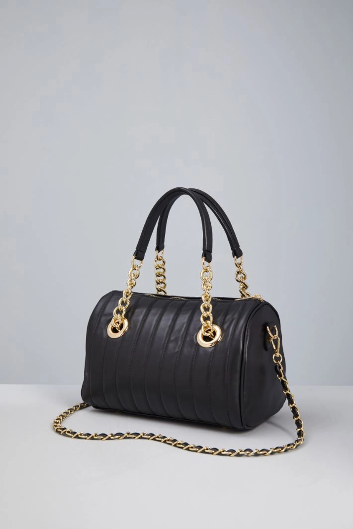 Quilted Boston bag - BLACK GOLD