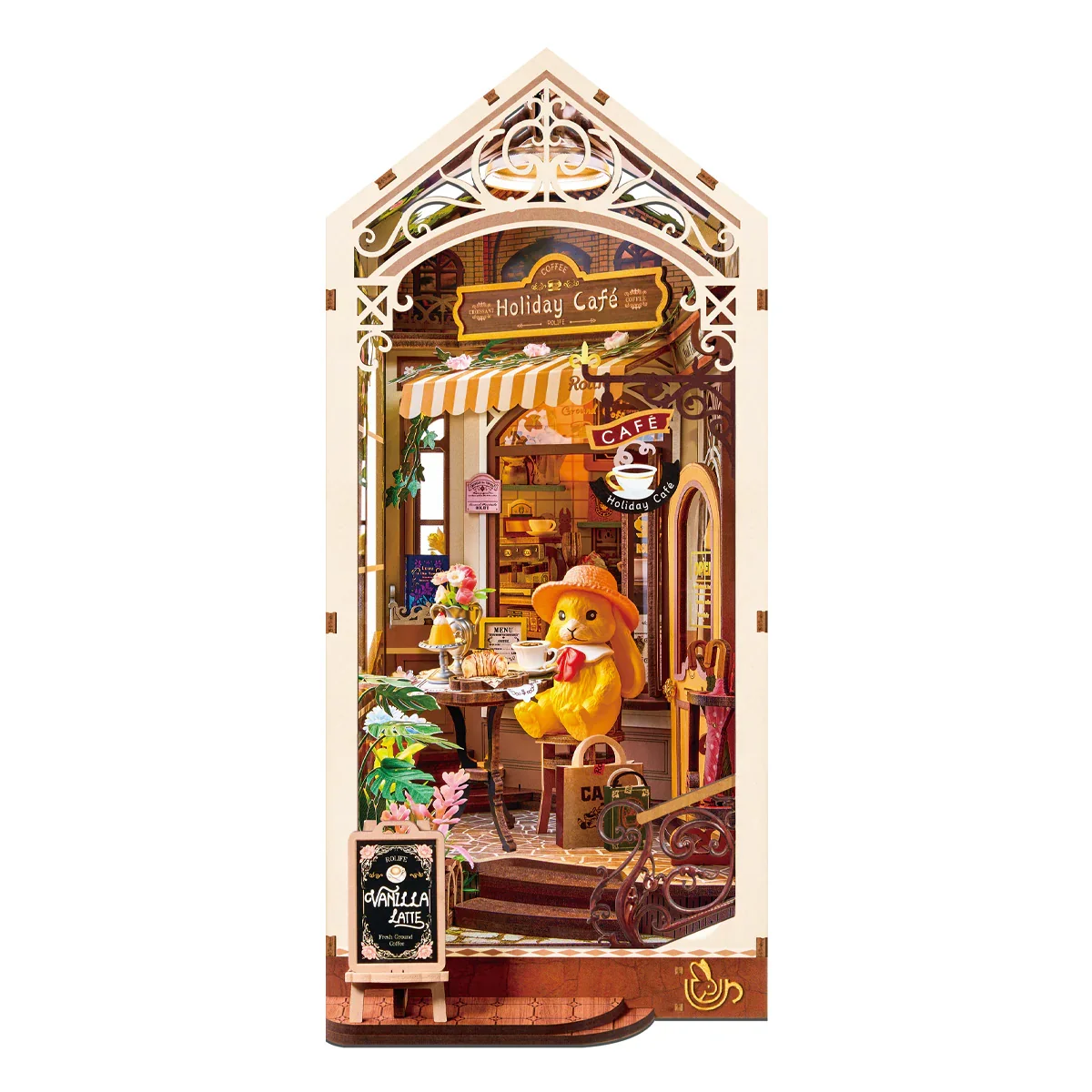 Robotime Holiday Cafe DIY Book Nook Shelf Insert TGB15
