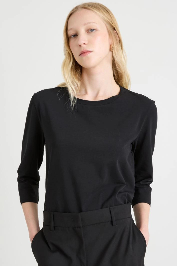 Cotton jersey T-shirt - BLACK